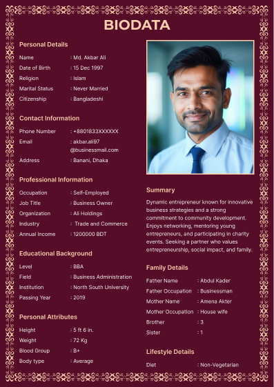 Timeless marriage-cv template