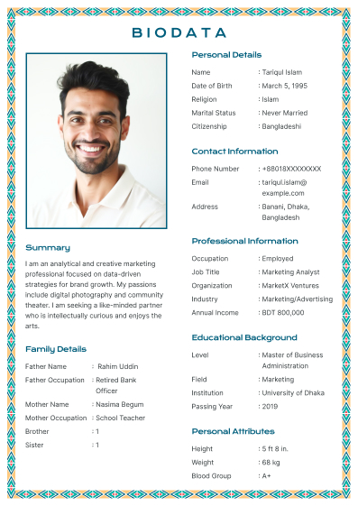 Aspire marriage-cv template
