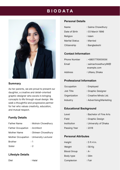 Marriage CV Templates 4