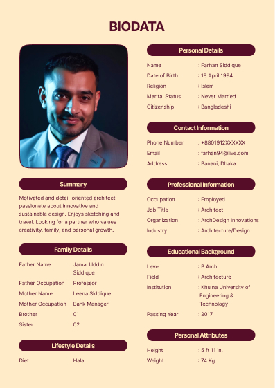 Marriage CV Templates 11
